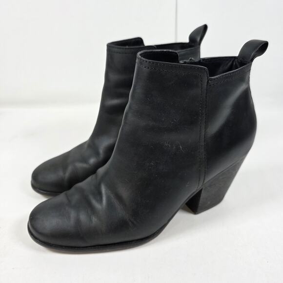 Cole Haan Womens Black Chesney Leather Zip Block Heel Ankle Booties Size 9 US - Picture 4 of 11